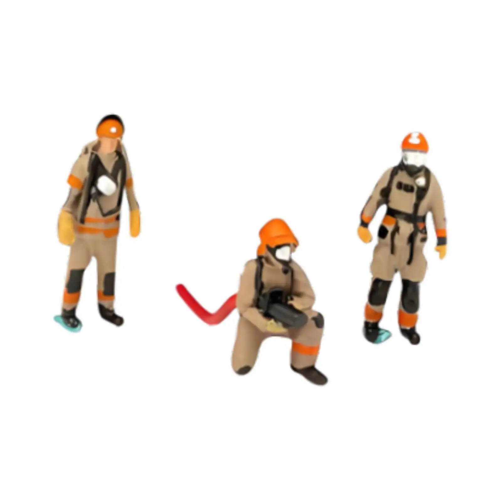 ABS Plastic Mini Firefighter Figure Lifelike 1 64 People Model for Creative Scenery Projects