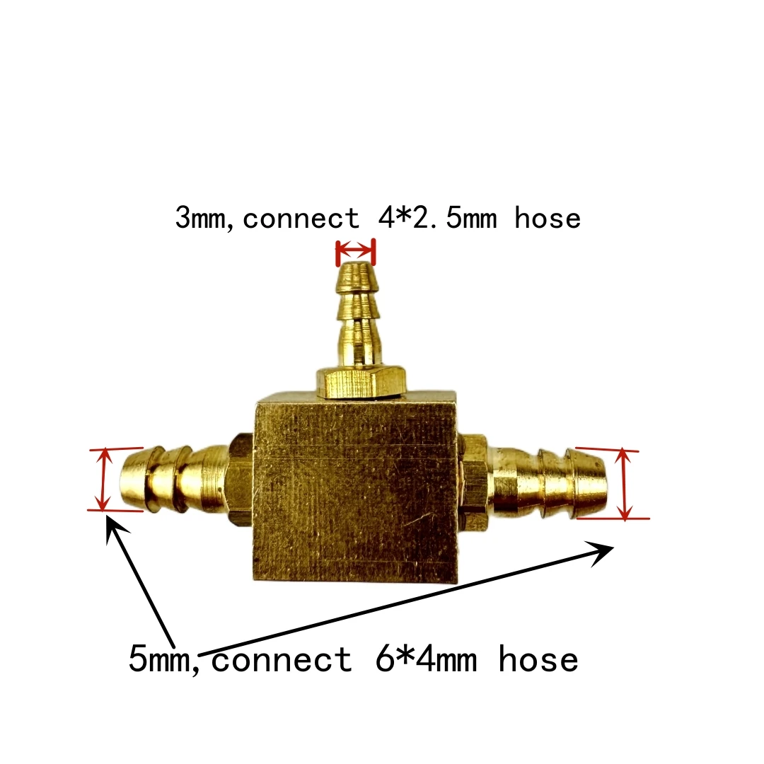 10pcs Dental Copper Connector Tee Joint  Valve Body Multi-way Connect Hose Chair Accessories