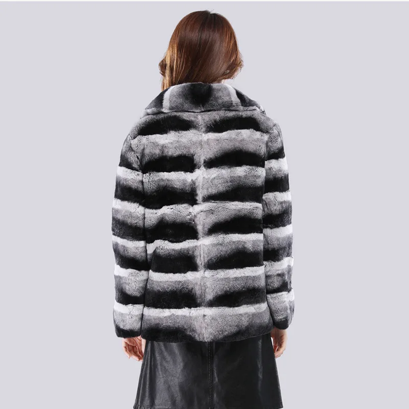 Femmes fausse fourrure manteau rayé col rabattu veste Streetwear élégant manteaux épais chaud ample poche vestes hiver 2025