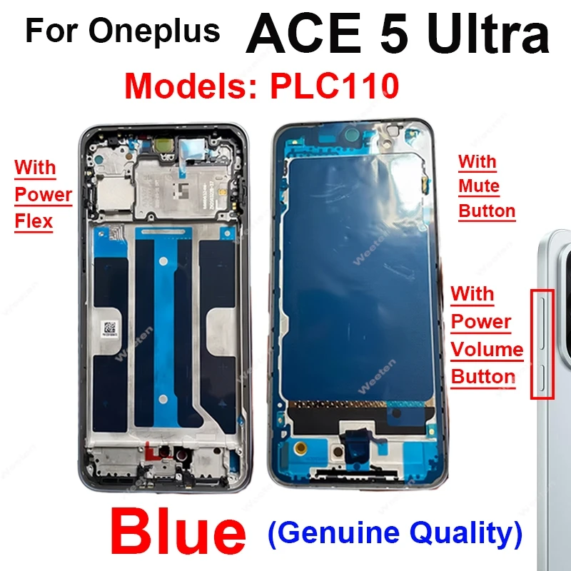 For Oneplus Ace 5 Ultra Middle Frame Housing Front Frame Middle Housing with Side Button Chassis Parts Replacement Repair Parts