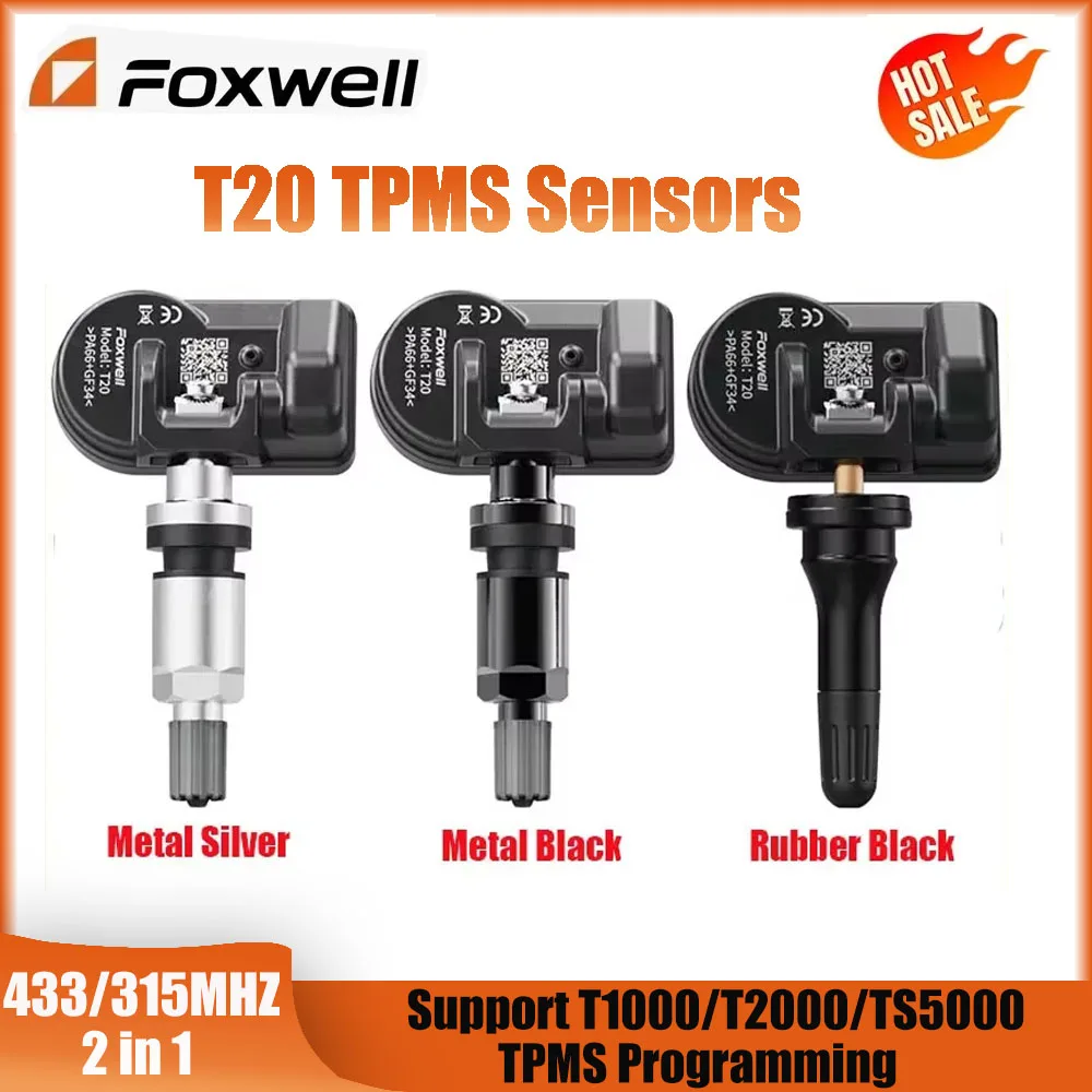Foxwell T20 Sensors TPMS Tire Pressure Sensor 315/433MHz for Foxwell TPMS Tool Programming Monitoring System of Tire Pressure