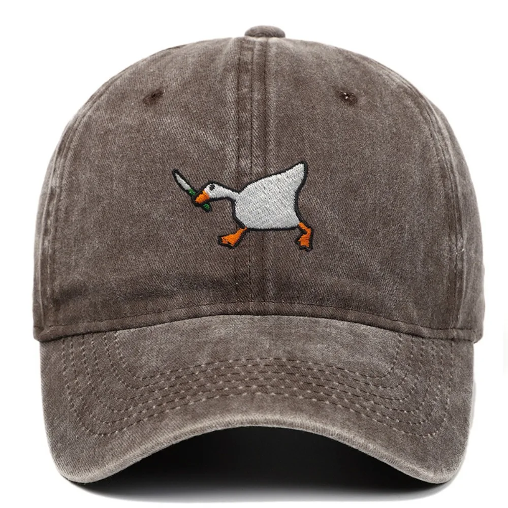 Fashion Embroidery Goose White Goose Baseball Cap Solid Color Unisex Trucker Hat Adjustable Snapback Hat Men