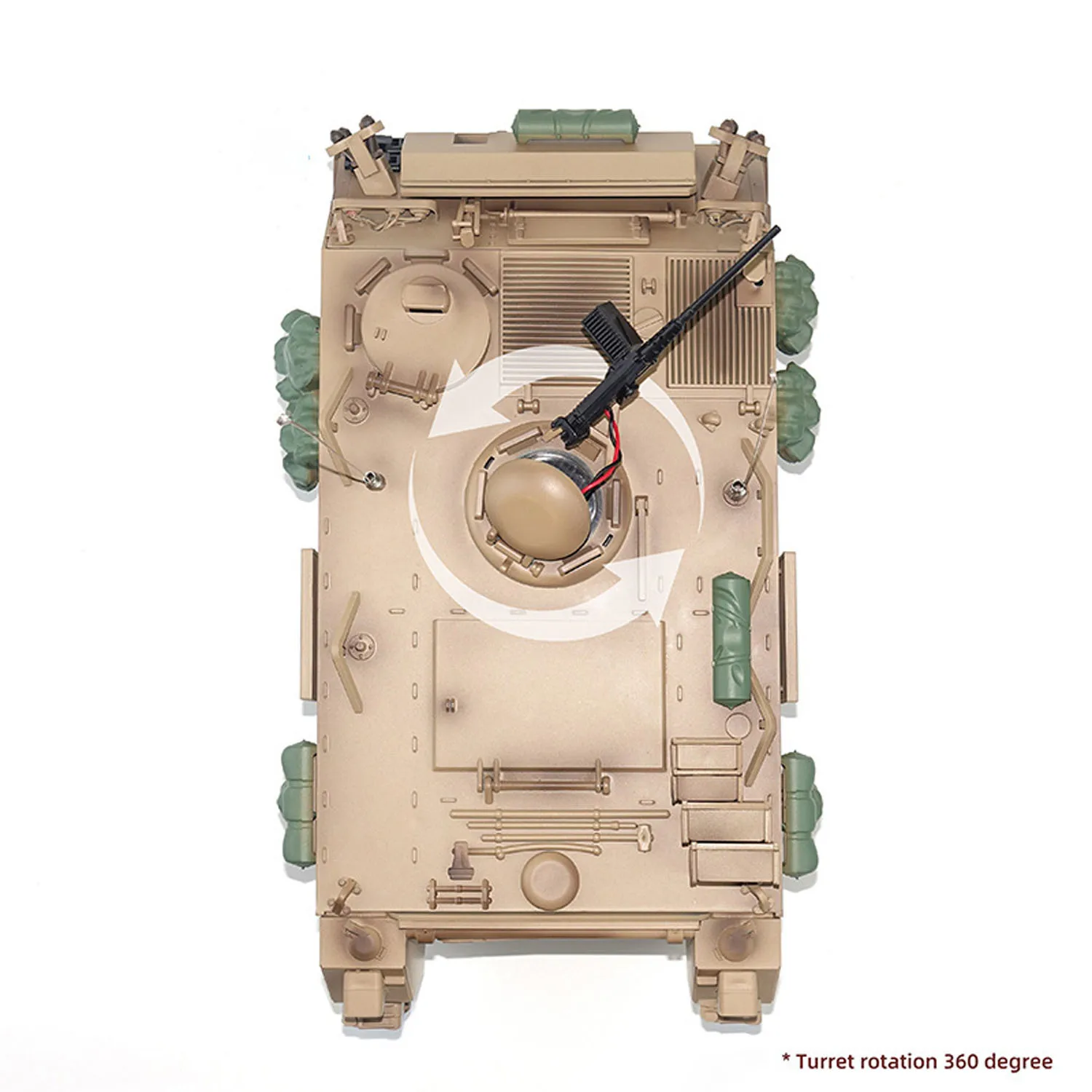 

Новый TD 1/16 RC Tank Military M2412-C M113A2 APC Turret Rotation 360-градусный инфракрасный светодиодный светильник с дистанционным управлением Panzer Электрическая игрушка