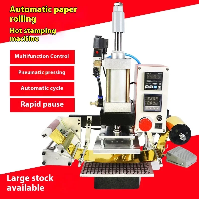 Gold Seller Fully Automatic Pneumatic Hot Stamping Machine Belt Embossing Logo New Small Heat Press Leather Labeling Tool for Jo
