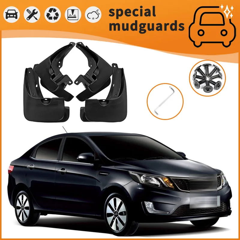 

For 11-24 Kia K2 models Mudguards Fender Mudflaps Front Rear Flares Splash Guards Cover Car Accessorie