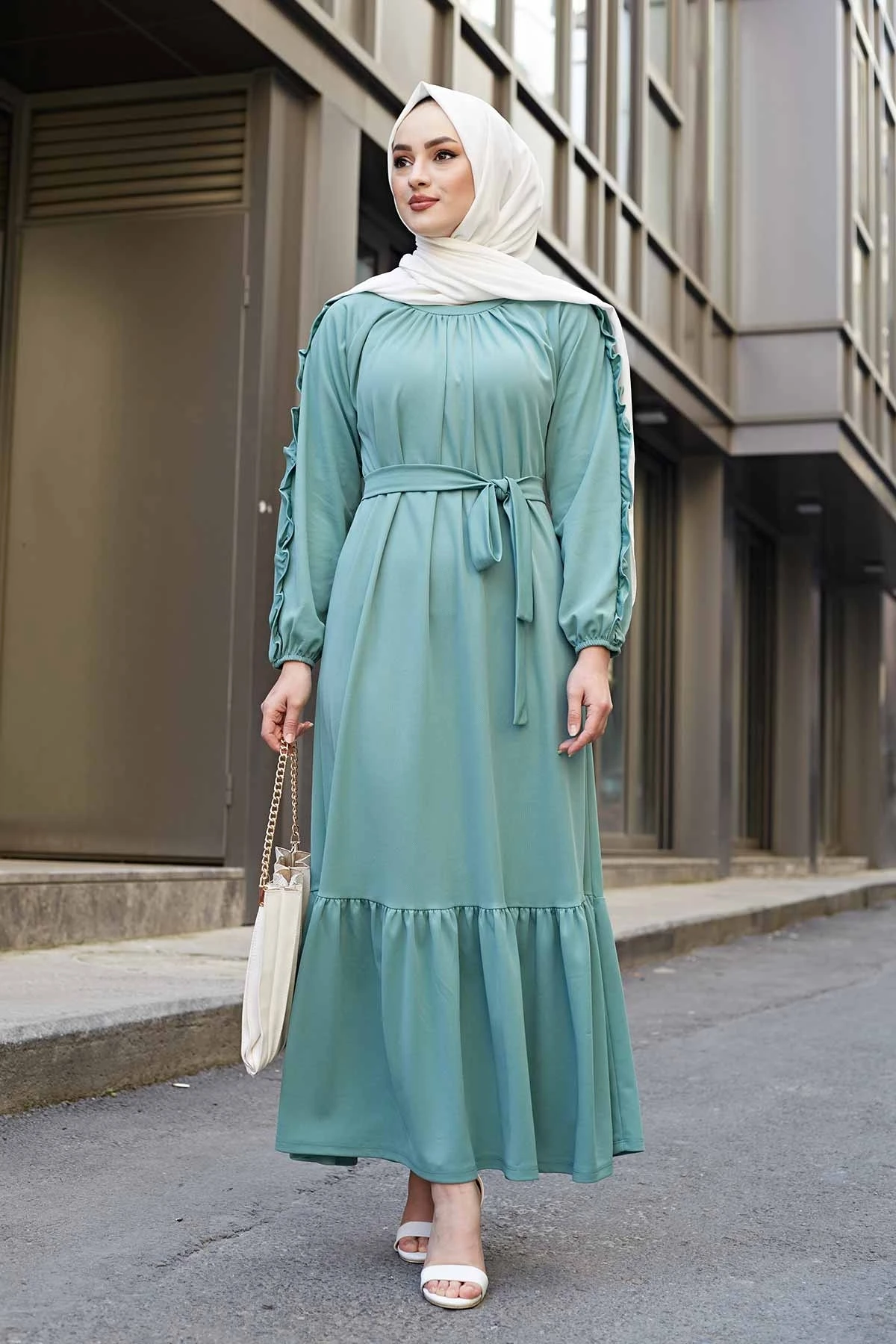 Women's Dress Ruffle dresses for women kaftan abaya women long Muslim dress Muslim women hijab abayas evening dress