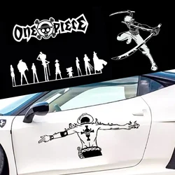 One Piece Anime Sticker Cool Luffy Ace Car Stickers Waterproof Sunscreen Laptop Window Trunk Sticker