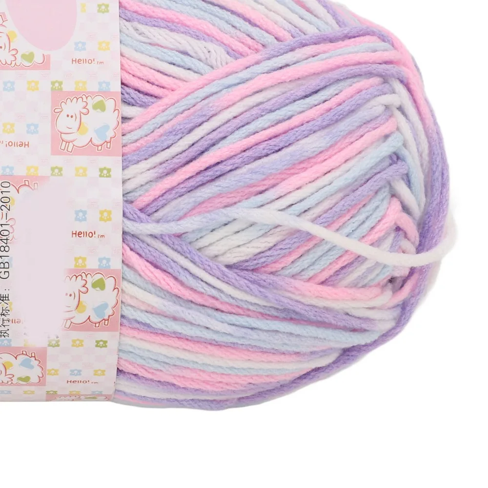 6 Strands Milk Cotton Yarn 55% Cotton 45% Acrylic Flower Color Coarse Yarn 50g 174 Yds Variegated Sport Yarn For Amigurumi