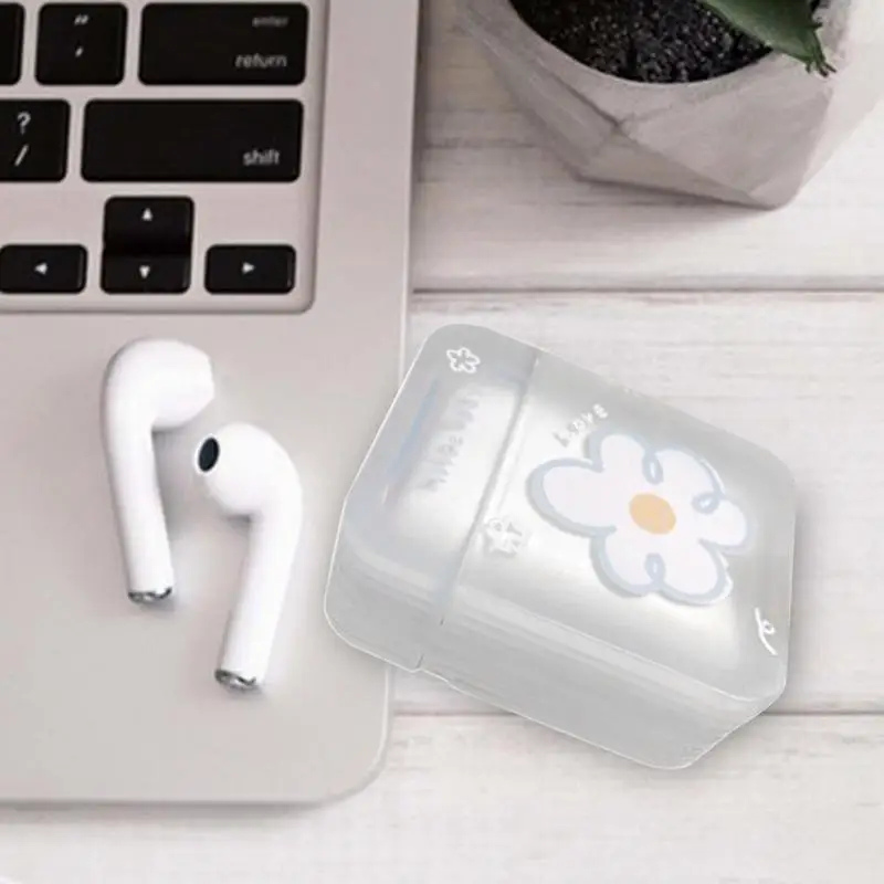 Kotak Earpiece Transparan Lucu untuk Airpod 1/2/Pro dengan Gesper untuk Airpods Earphone Kotak Pelindung Casing Penutup