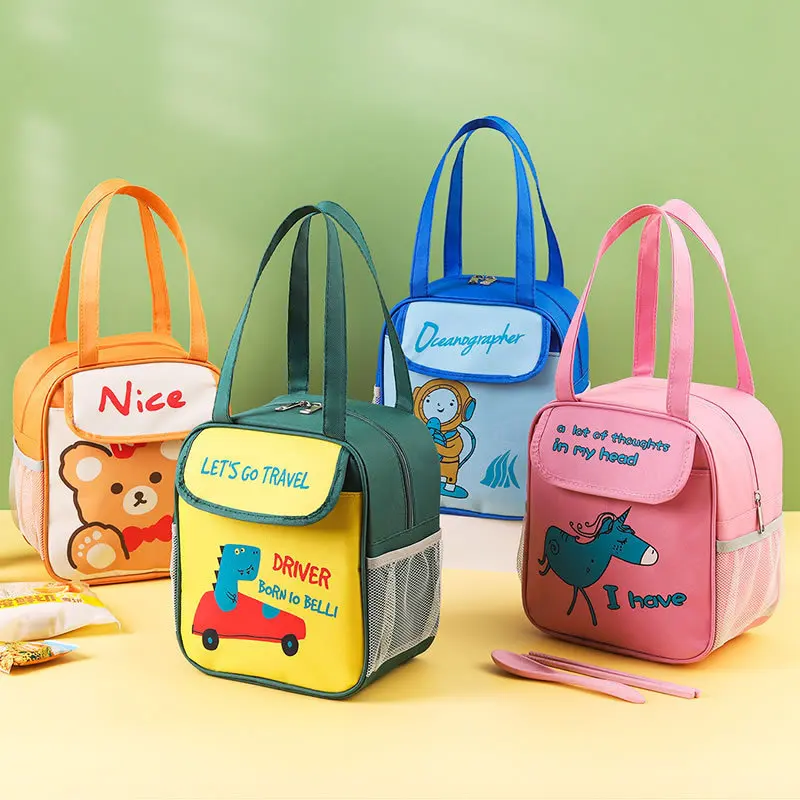 Bolsa enfriadora de dibujos animados para niños, caja Bento portátil aislada, gruesa, impermeable, tela Oxford, bolsa térmica para Picnic, 5l