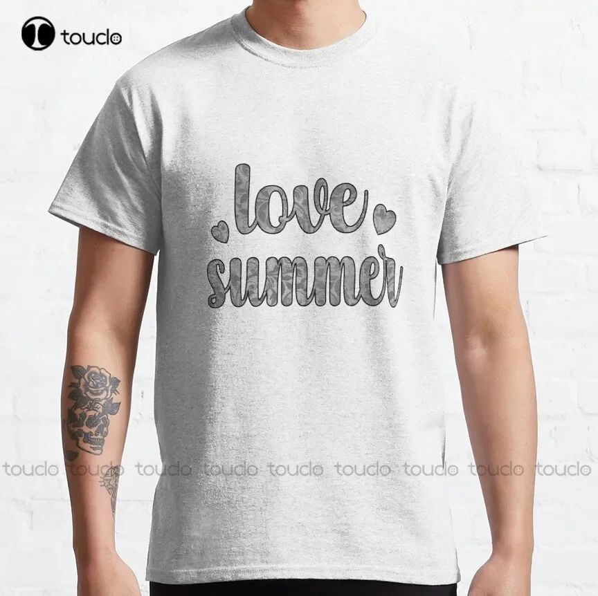 Gray Damask Pattern Pillows, Shower Curtain And More Classic T-Shirt Black Tshirts Shirts For Men Digital Printing Tee Shirts