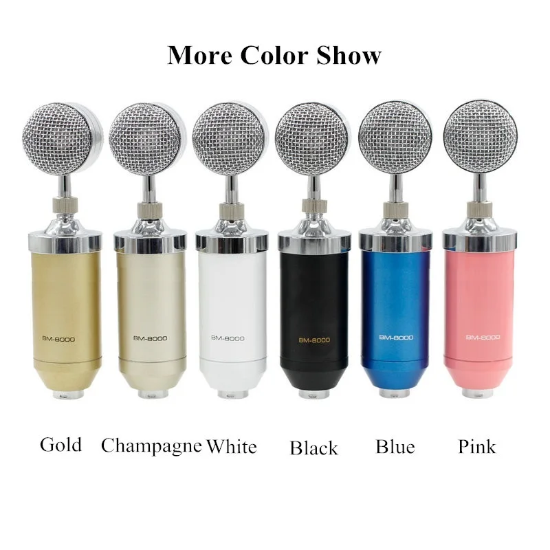 Hot Sale BM8000 Condenser Microphone Studio Record Dynamic Mic BM 8000 Filter For Radio Broadcasting Studio Ktv Microphone Wired
