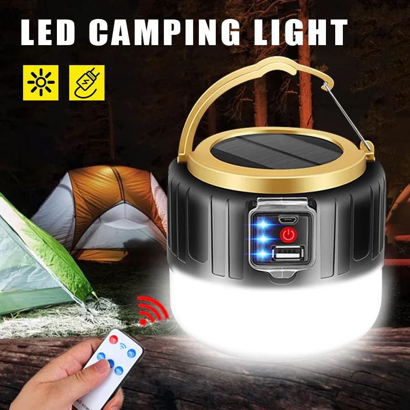 

Solar LED Camping Lamp Powerful Tent Light USB Rechargeable Camping Lantern Outdoor Waterproof Emergency Lights Ultra Bright