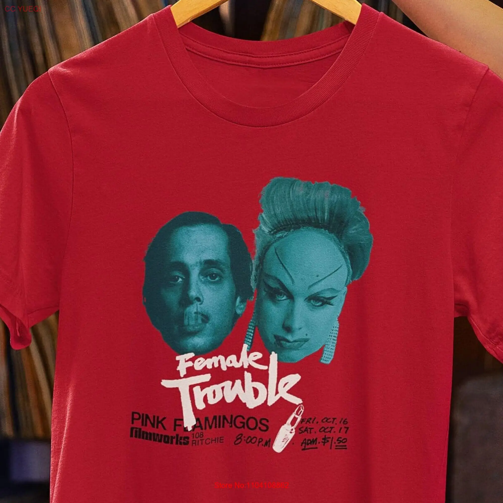 Divine John Waters-camisa de flamencos rosas para mujer, camiseta de película de problemas para mujer, Estilo Vintage, Fan, aficionado de la película de culto perfecto