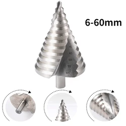 1pc Step Drill Bit 6-60mm 4-32mm Spiral Groove Wood Metal Hole Cutter HSS Round Shank Step Cone Drill Bit Hand Tools Set