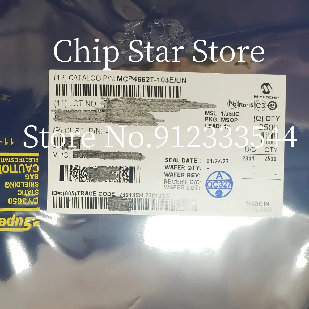 5-50 قطعة MCP4662T-103E/UN MCP4662 MCP4662T MSOP10 100% جديدة ومبتكرة