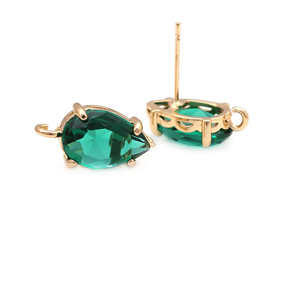 10PCS 18K Gold Color Brass Glass Drop Stud Earrings Pins Earrings Women\'s Earrings Diy Accessories Rosediy official-website