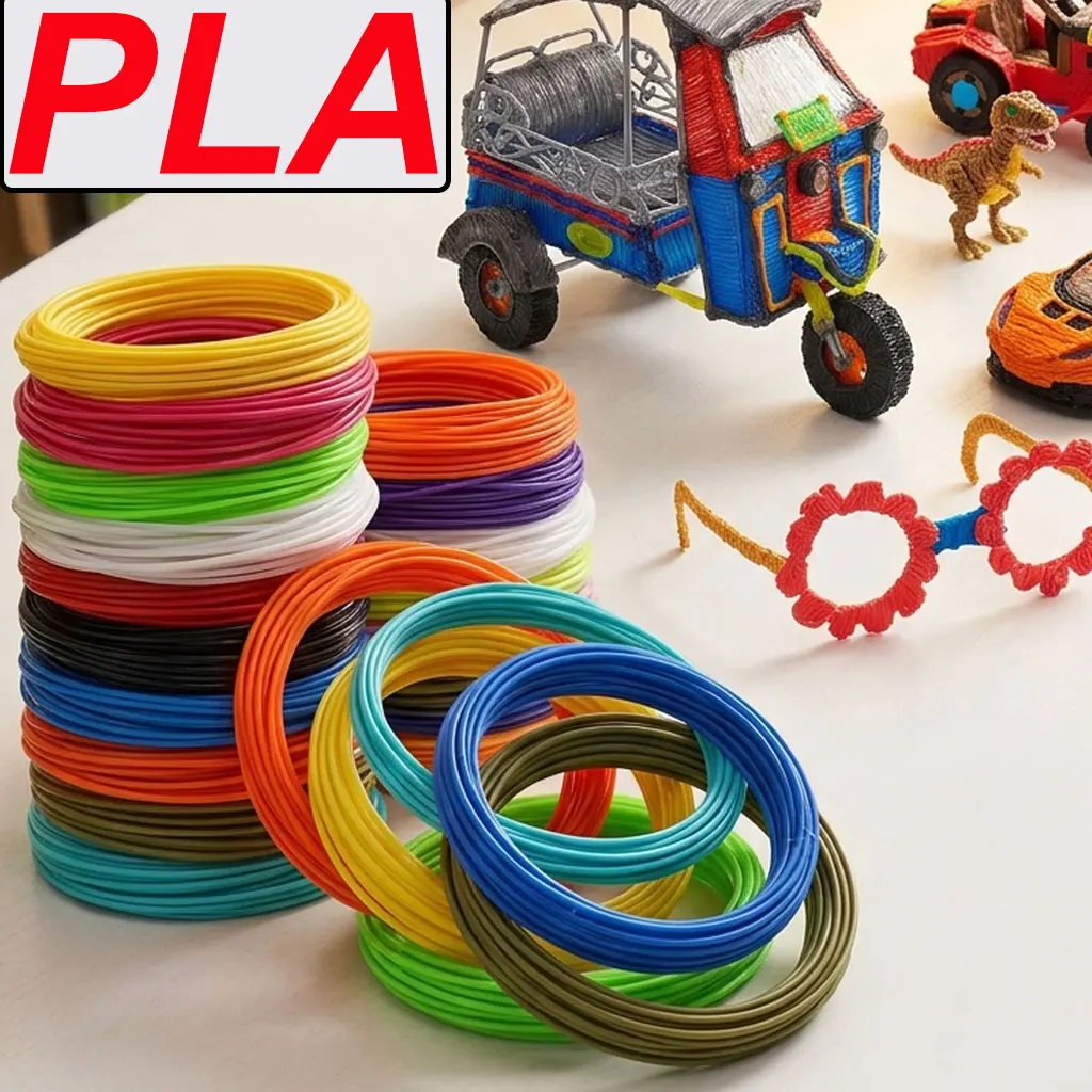 Color PLA Filament Consumables for 3D Pen Printing 10/20/30 Colors 50/100/150/200M Optional Smokeless Plastic Christmas DIY Toy