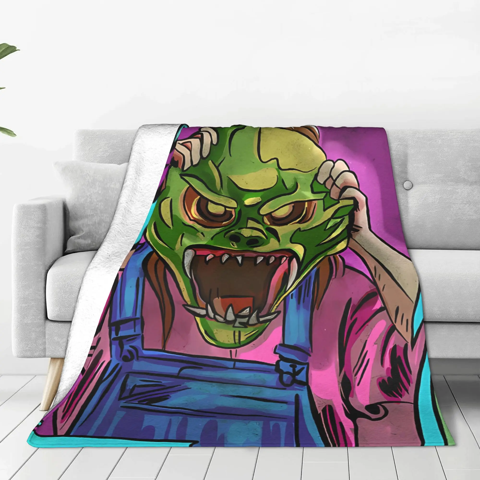 1PC Home Cute Room Decor Haunted Comic Blanket Throw Blanket GGoosebumps Novelty Warm Blanket All Season