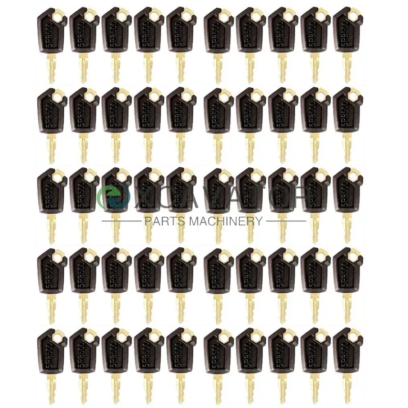 50Pcs Ignition Key For 5P8500 0964753  Excavator Loader Graders Dozers Rollers Skidsteers Backhoes