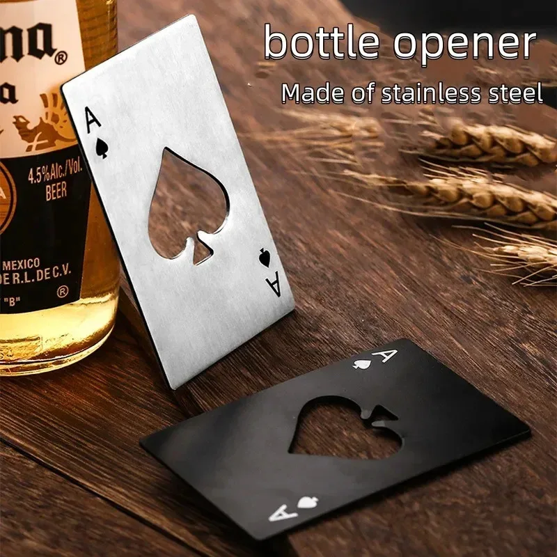 

1PC Beer Bottle Picker Opener Poker Creative Metal Multifunction Credit Card Bottle Opener Black Peach A Stainless Steel