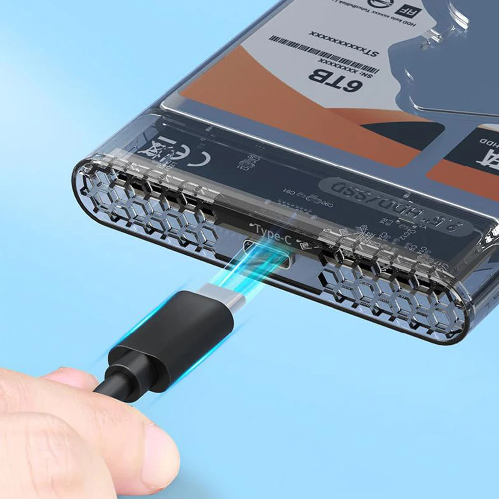 USB 3.0 to SATA III Hard Disk Case 2.5inch SATA HDD SSD Shell External Enclosure Hard Drive Disk Box Transparent Mobile Housing