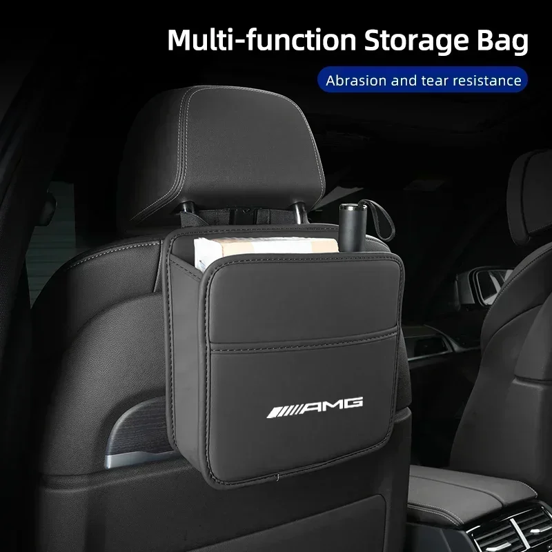 

Органайзер на спинку сиденья автомобиля, кожаная сумка для хранения инструментов и аксессуаров для Mercedes-Benz AMG A B C E S Class A180 CLK CLA GLE W212 C200
