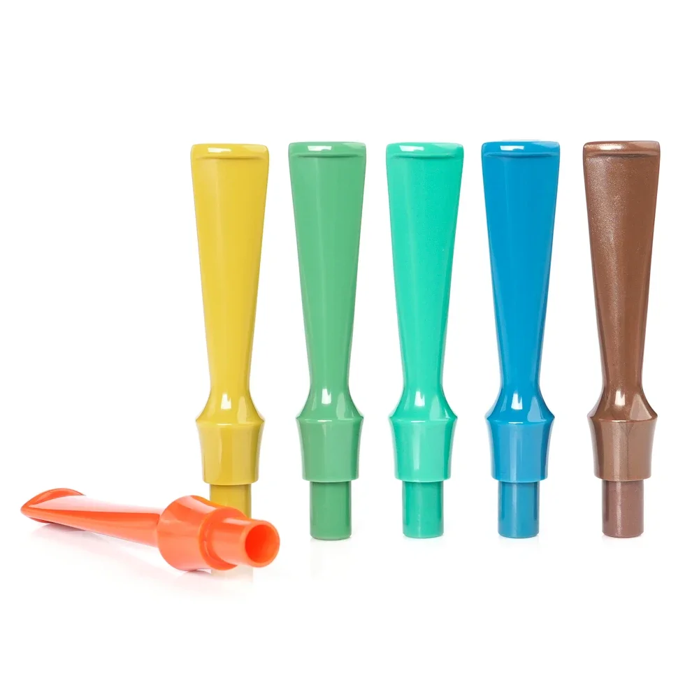 MUXIANG 1pc Colored Acrylic Pipe Mouthpiece Straight Saddle Stem 9mm Channel for Tobacco Pipe