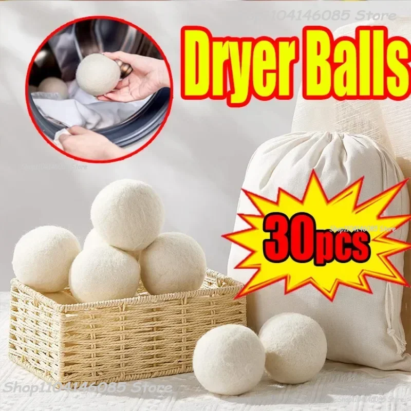 Wool Dryer Balls Handmade Drying Balls Dryer Reusable Natural Fabric Softener Reduce Wrinkles and Decrease Drying Time
