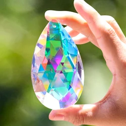 Rainbow Crystal Prism Drop Hanging Suncatcher Chandelier Parts Pendant Art Glass Faceted Sun Light Catcher Home Wedding Decor