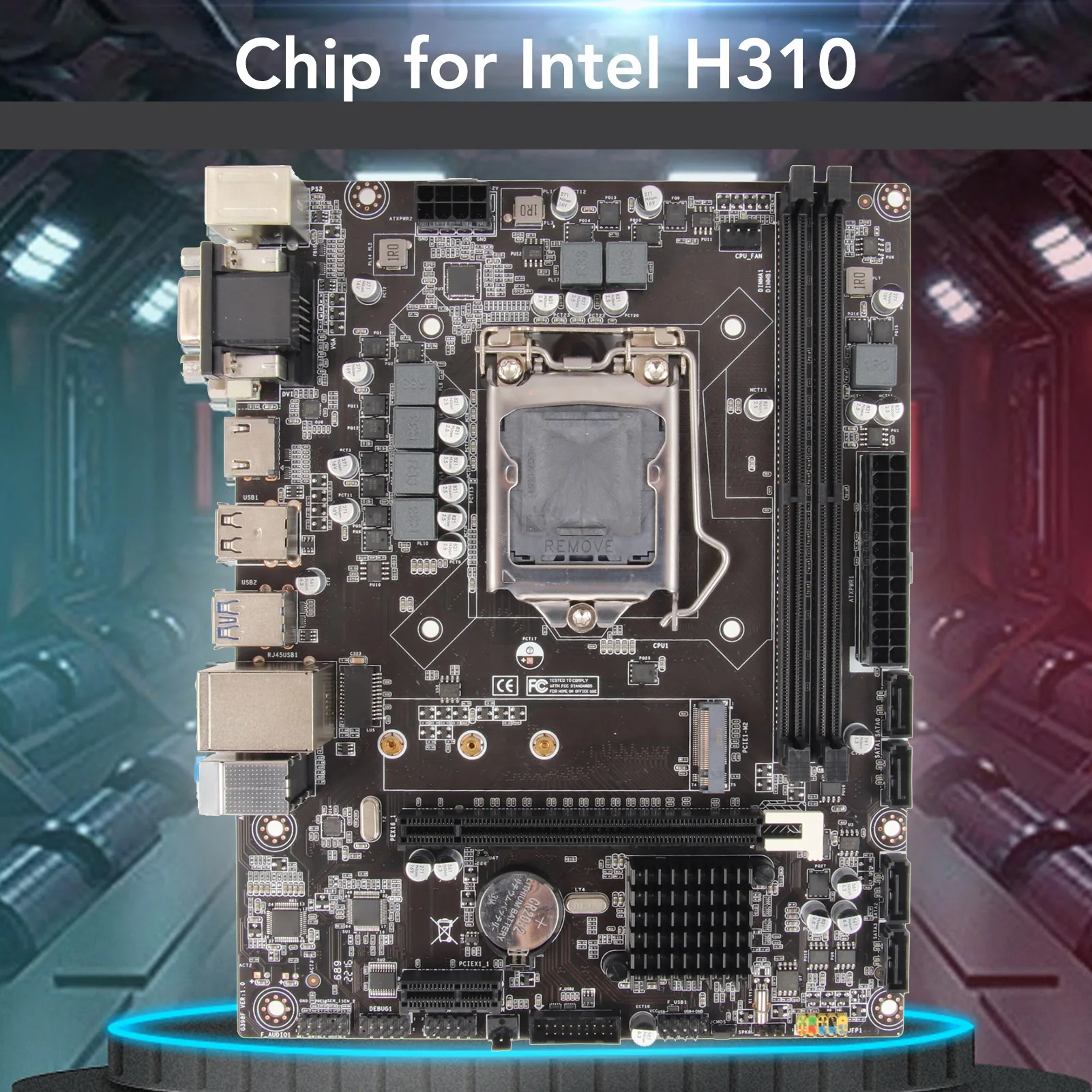 Placa base H310 LGA 1151 compatible con Max32GB DDR4/NVME M.2/SATA 6GB/USB 3,0/1000M tarjeta de red/PCIE/HMDI/DVI/VGA