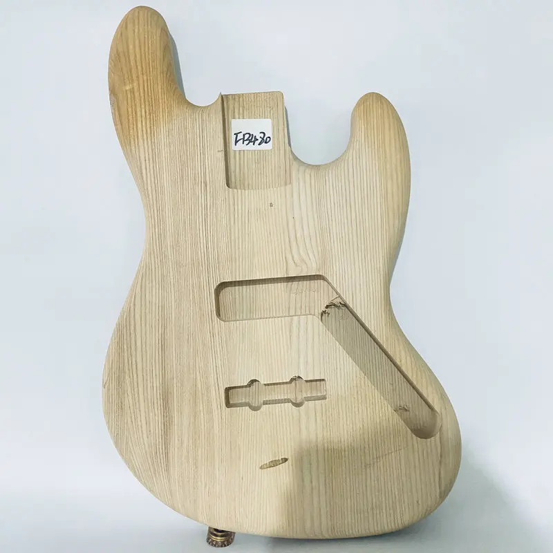 FB480  Solid ASH Wood for Jazz Bass Body DIY Unfinished Version No Paints Electric Bass Replace Parts Damages and Wood Scar