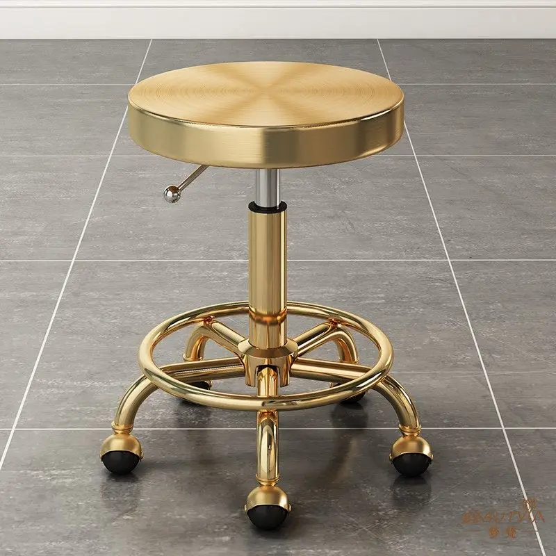 

Коммерческий поворотный табурет для салона с колесиками, парикмахерское кресло для парикмахера, эргономичный табурет на колесиках для мебели для салона красоты, спа-салона