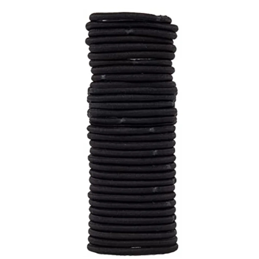 Amazon Basics No Damage Elastic Hair Ties, Ponytail Holders for All Hair Types, Snag-Free, Strong Hold, 4 MM