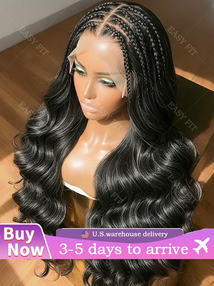 

Black Body Wave Skinlike Real Full Lace Wig Brazilian Human Hair Ultra Thin 0.1mm 13x4 HD Transparent Lace Front Wigs For Women