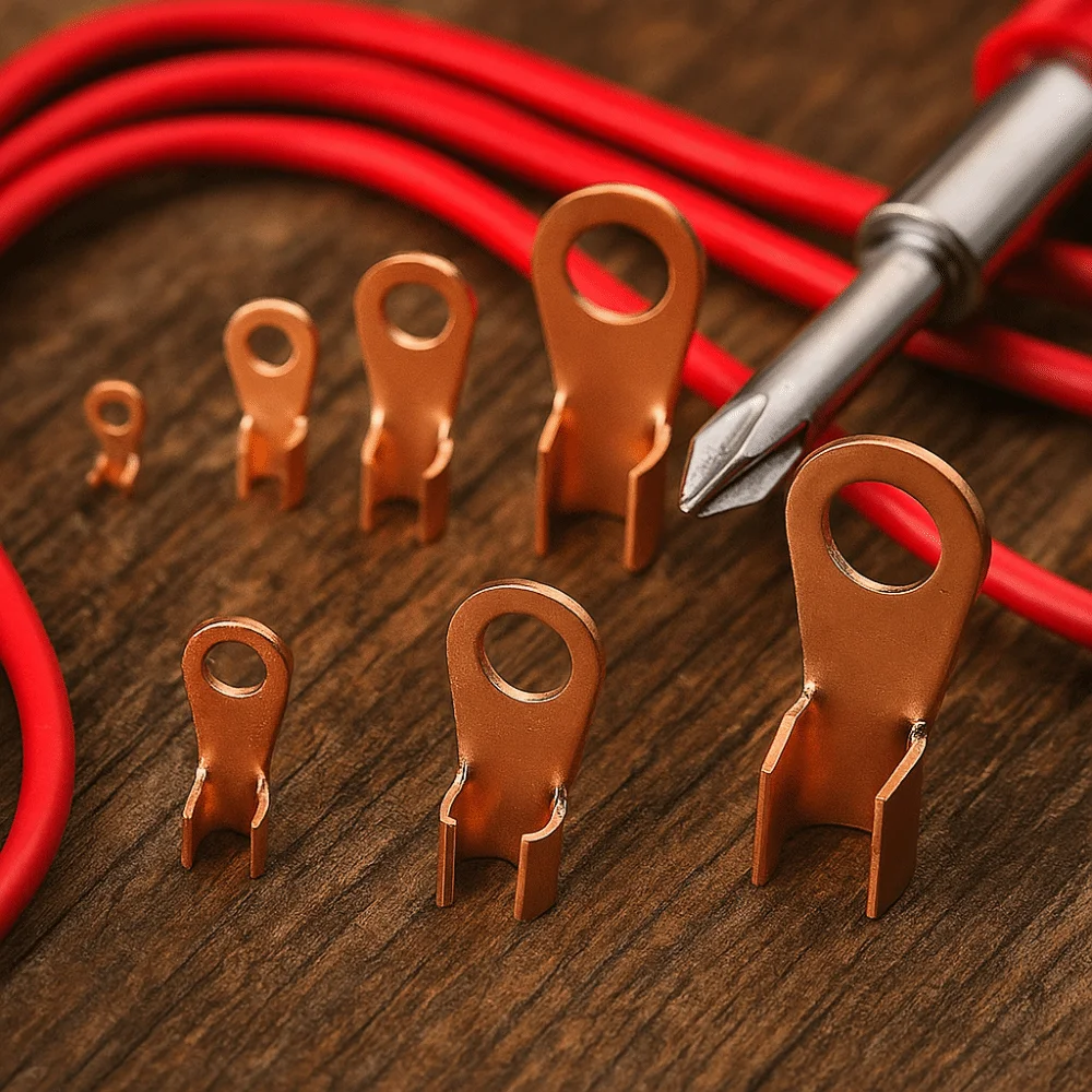

OT Type Wire Terminal Red Copper Solid Copper Crimp Terminals Bare Nose Lugs Round Lug Binding Post Electrical Connection