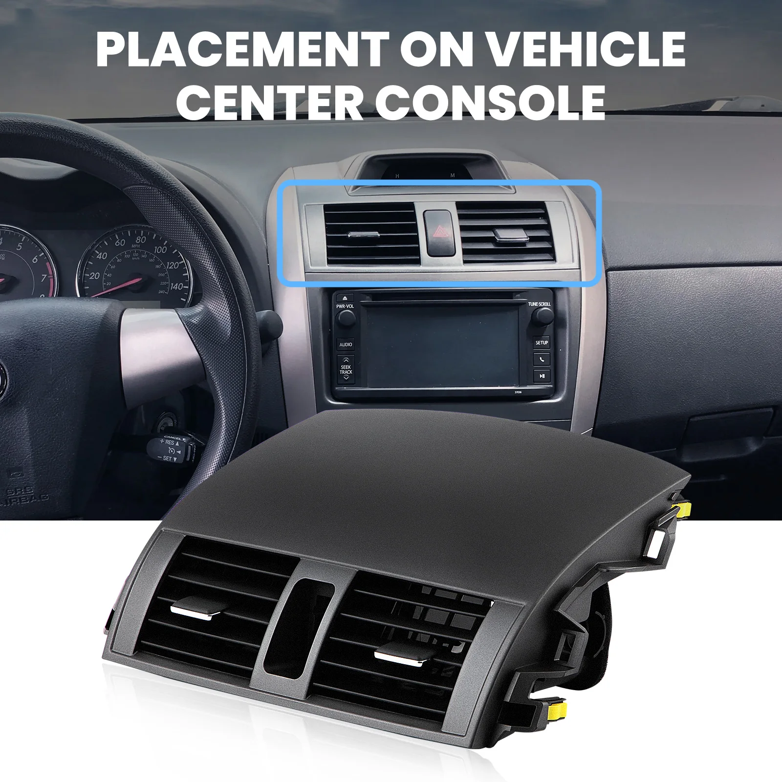 

Dash Center A/C Air Vent Upper Bezel Trim For Toyota Corolla 2008 2009 2010-2013 Outlet