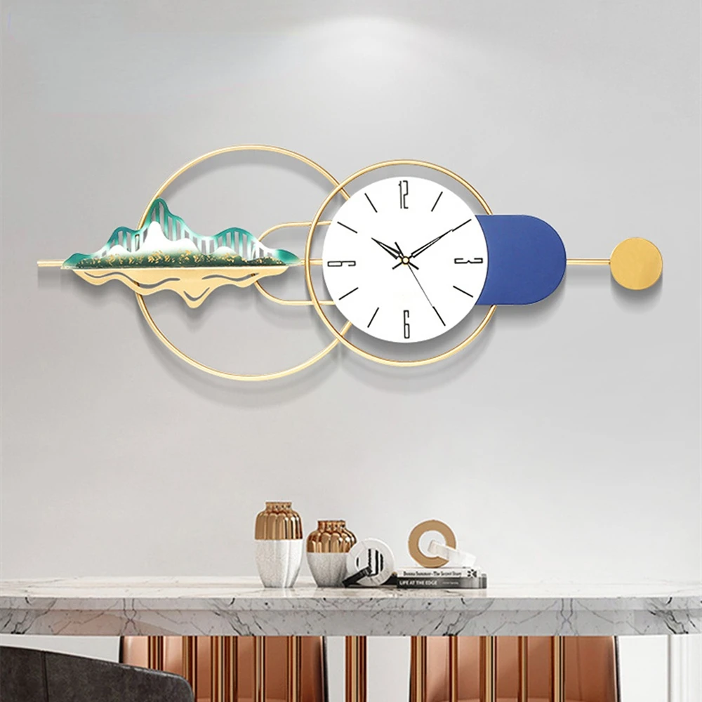 

Light Luxury Large Wall Clock Metal Iron Art Wall Hanging Clocks Modern Creative Living Room Sofa Background Wall Decoration NEW