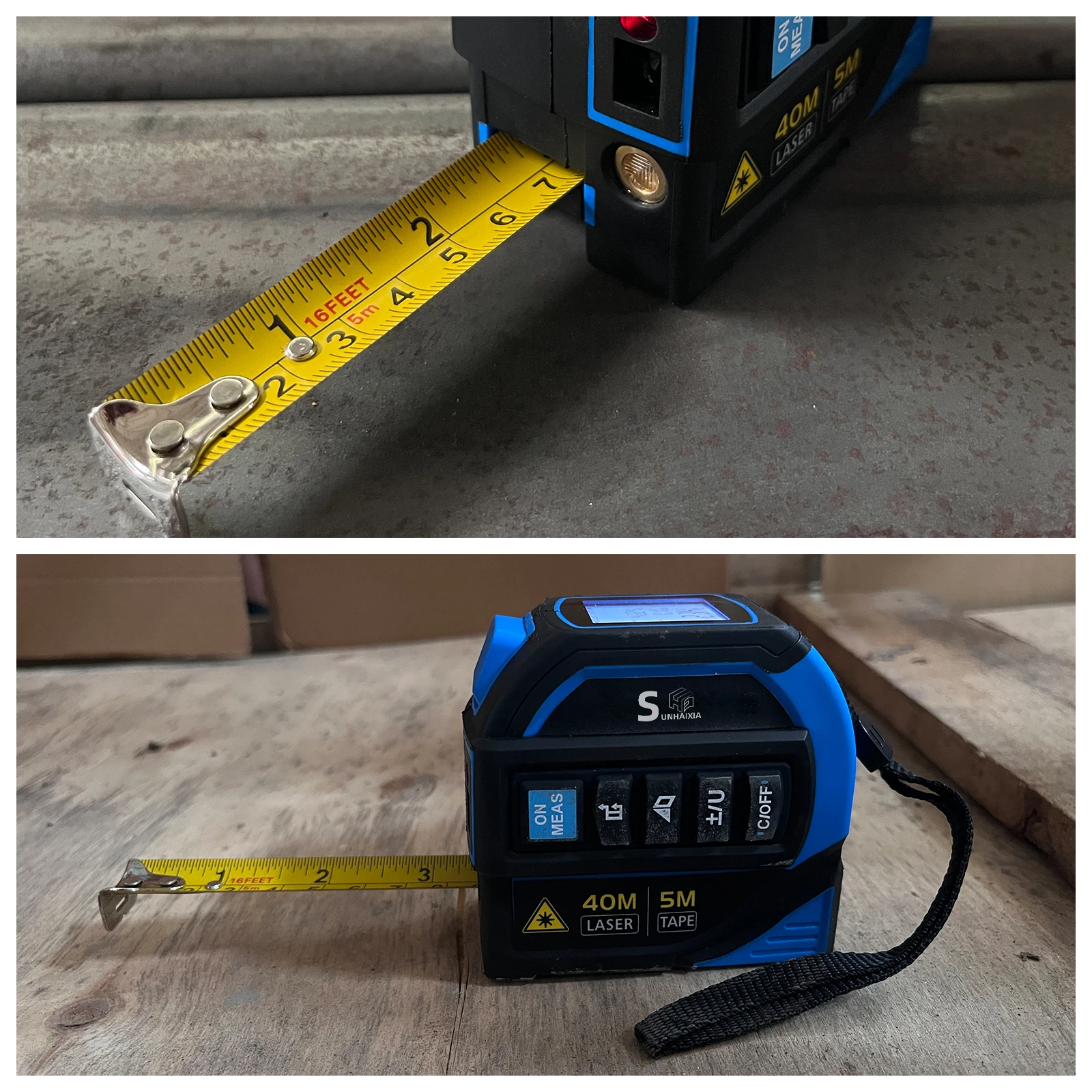 HAIZHIHUI 4in1tape measure Digital Laser Distance Meters with Electronic level Measures linear, collinear, area and volume.