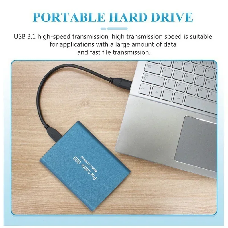 HD External SSD 64TB Portable Hard Drive 4TB 8TB Hard Disks Type-C USB3.1 High Speed SSD 128TB Mass Storage Decive for Laptop