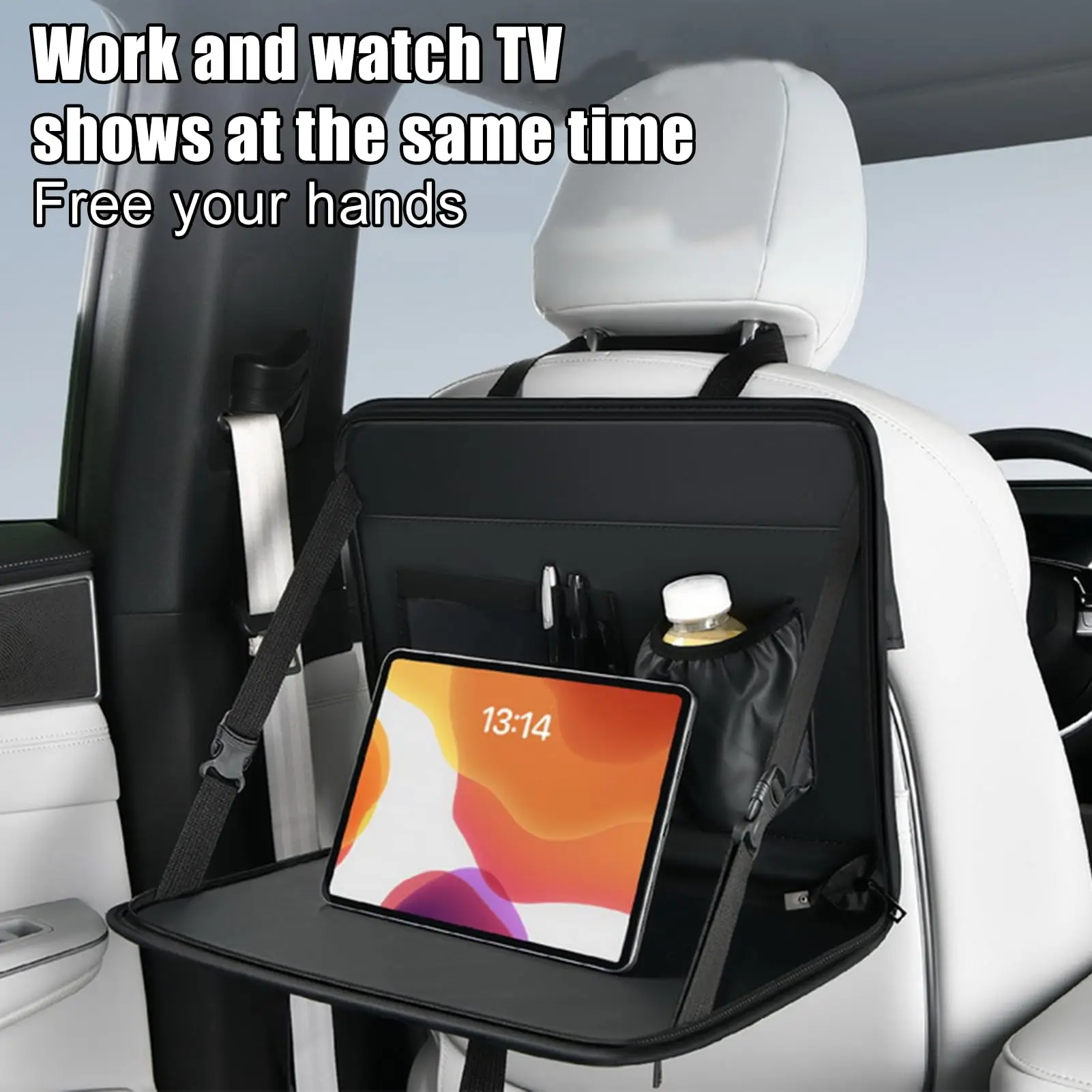 Car Backseat Organizer with Foldable Table, Multi-Function Storage Holder & Laptop Stand for Rear Seat