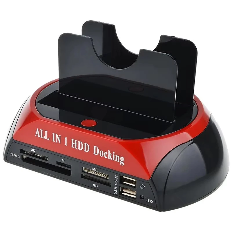 デュアルベイusb-20ドッキングステーション-ide-sata-esata対応-オールインワンハードドライブ-カードリーダーとクローン機能搭載