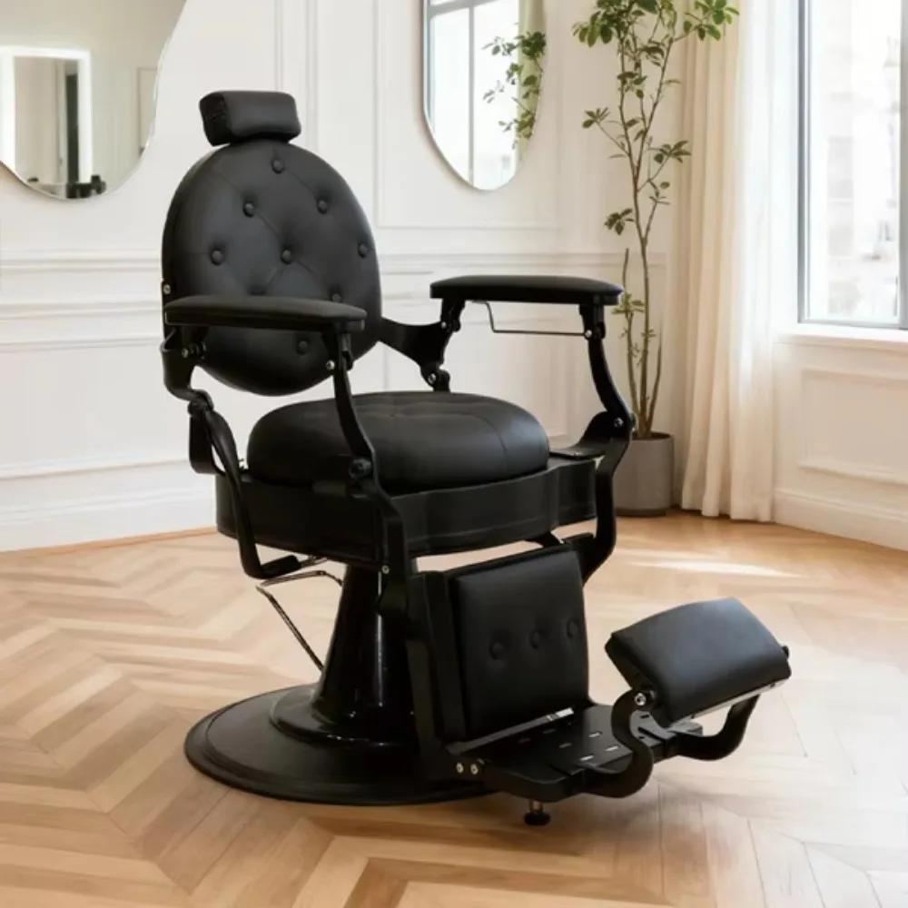 

Оптовая продажа от производителя: Профессиональное парикмахерское кресло премиум-класса, черное ретро-кресло-реклайнер для мужского салона, оборудование для салонов красоты