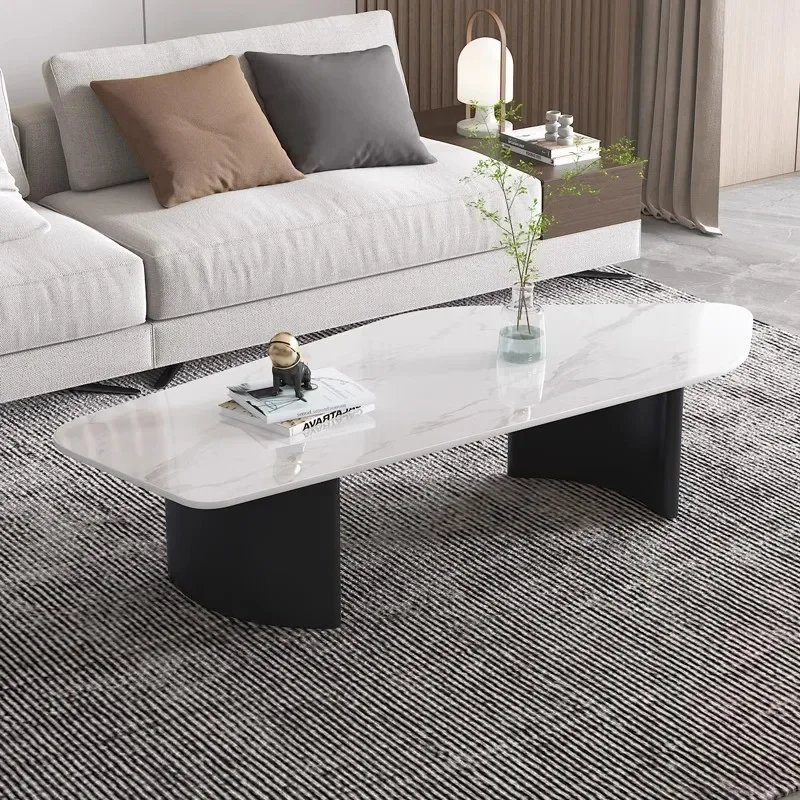 Italian light luxury rock plate coffee table, irregular special-shaped design simple modern home Internet celebrity