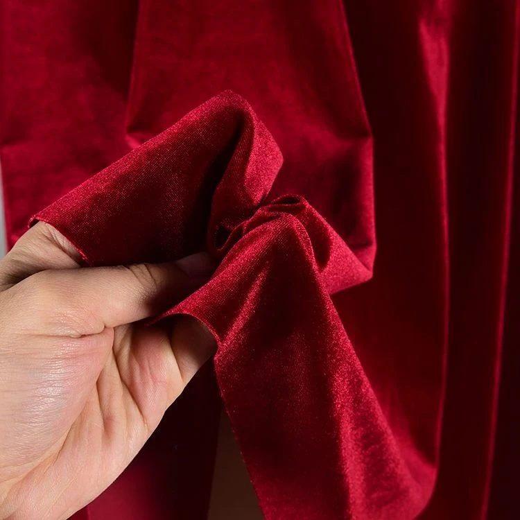 Red wine red velvet fabric sewing evening dress background decoration wedding party decoration curtain fabric