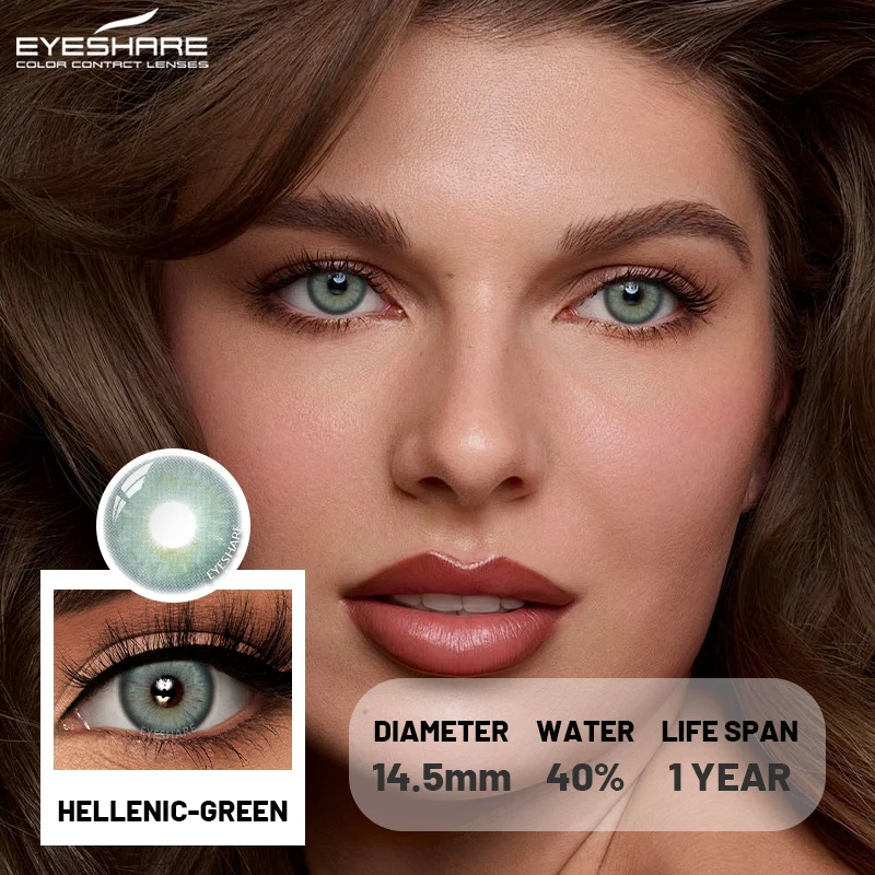 EYESHARE 2Pcs Color Contact Lenses Colored Pupils for Eyes Blue Eye Lenses Beauty Gray Lens Green Contacts Yaerly Brown Lenses