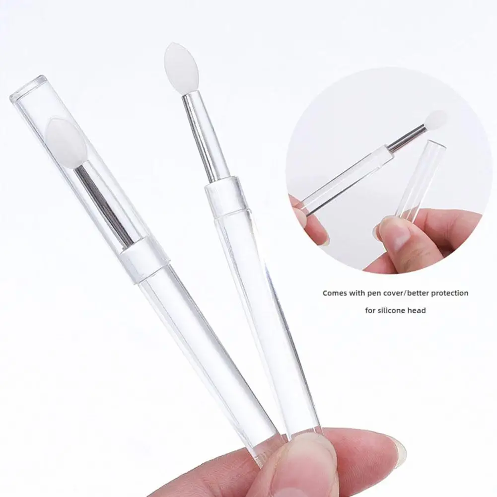 5PCS 실리콘 립 브러쉬 네일 파우더 메이크업 아이 섀도우 딥핑 도구 컨실러 브러쉬 네일 아트 글리터 딥 브러쉬 메이크업 브러쉬