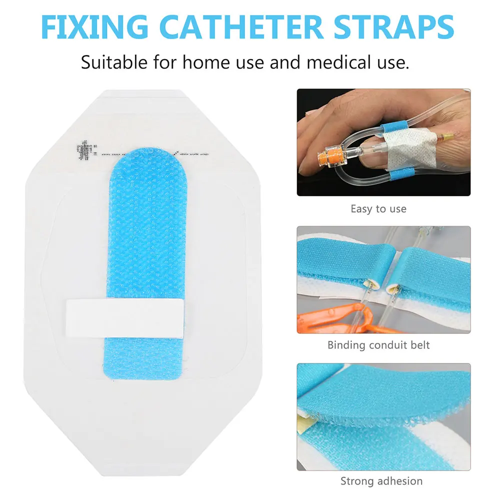 

8pcs Catheter Fixation Tape Stabilization Device Nylon Skin-Friendly Breathable Adhesive Holder Stickers Nasal Tube Securement