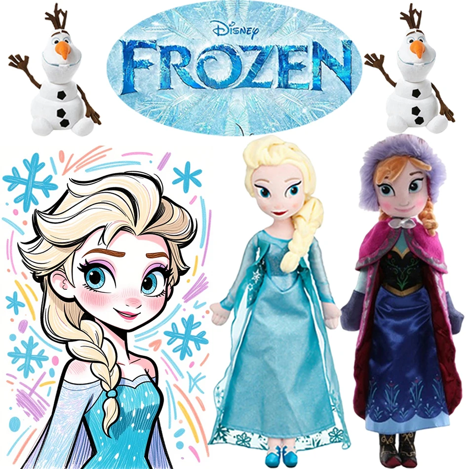 ديزني فروزن إلسا آنا الأميرة محشوة 40-50 سنتيمتر أفخم دمية أولاف ثلج الجليد سفين فلاريون بروني لعبة الفتيات الاطفال هدايا عيد الميلاد #1