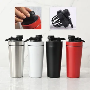 Fitness Sports Water Cup Milkshake Mixing Cup Multifunctional Protein Powder Shaker Cup 304 Stainless Steel Large Capacity